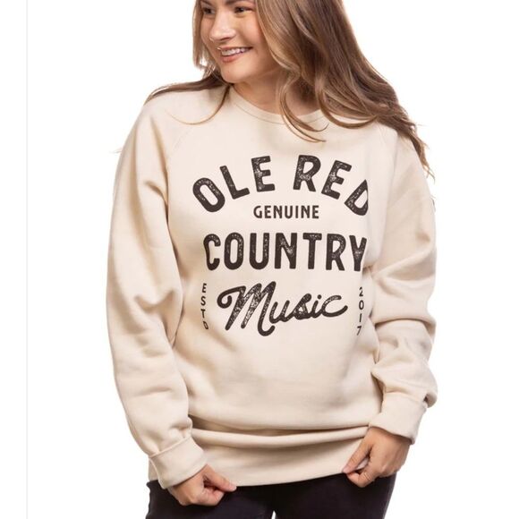 Ole Red Long Sleeve Harmon Crewneck Sweatshirt Size Large - Picture 1 of 10